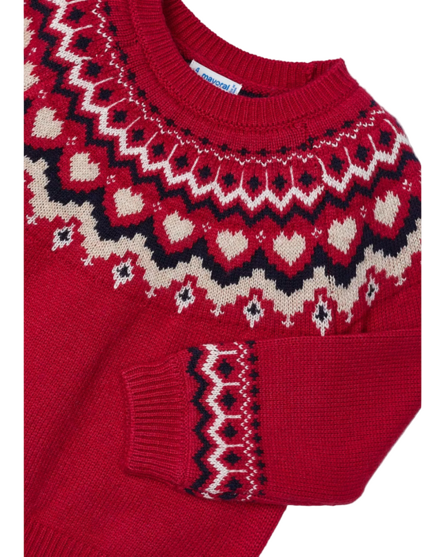Kids Atelier- Mayoral- Girl Jacquard Border Sweater