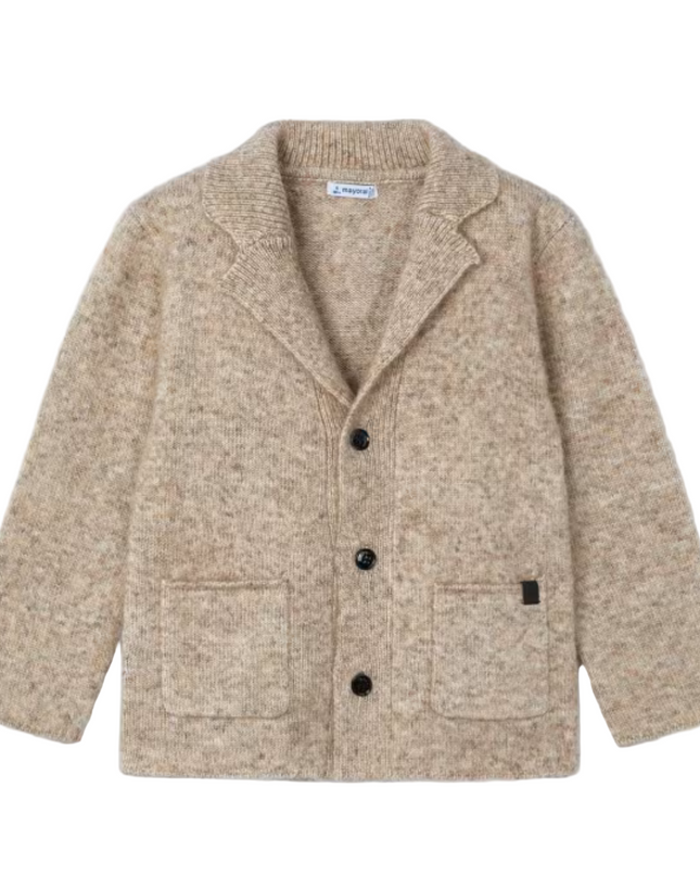 Kids Atelier- Mayoral- Boy Knit Lapel Collar Cardigan
