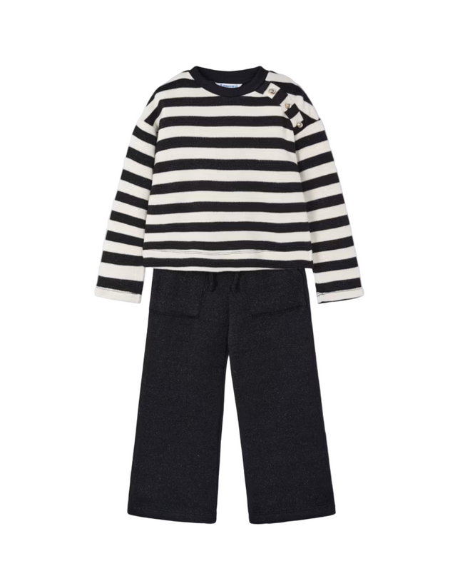 Kids Atelier- Mayoral- Girl Striped Sweatshirt and Pants Set