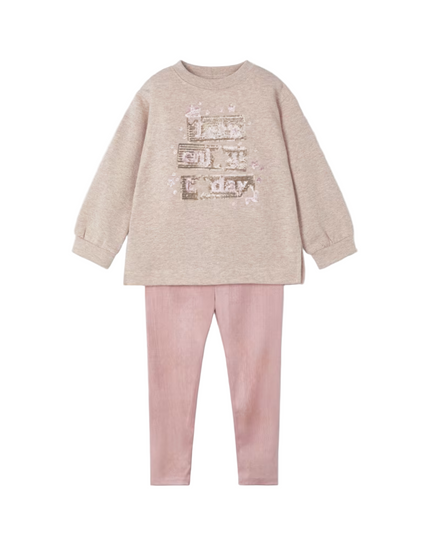 Kids Atelier- Mayoral- Girl Jumper and Suede Leggings Set