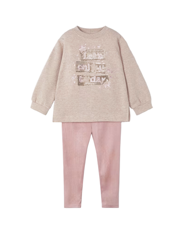 Kids Atelier- Mayoral- Girl Jumper and Suede Leggings Set
