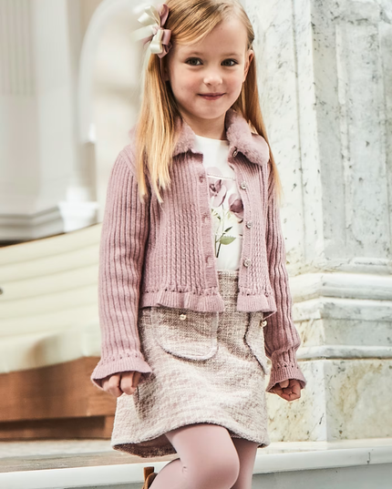 Kids Atelier-Mayoral-Girl Tweed Skort