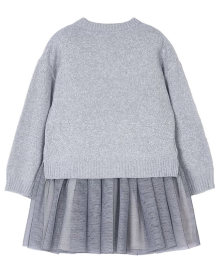 Kids Atelier-Mayoral-Girls Combined Knit Dress