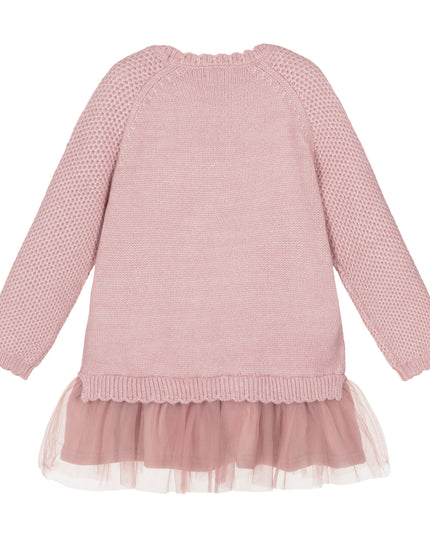 Kids-Atelier-Mayoral-Pink Floral Knit Sweater Dress
