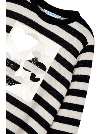Kids Atelier- Mayoral- Girl Striped Metallic Stitch Sweater
