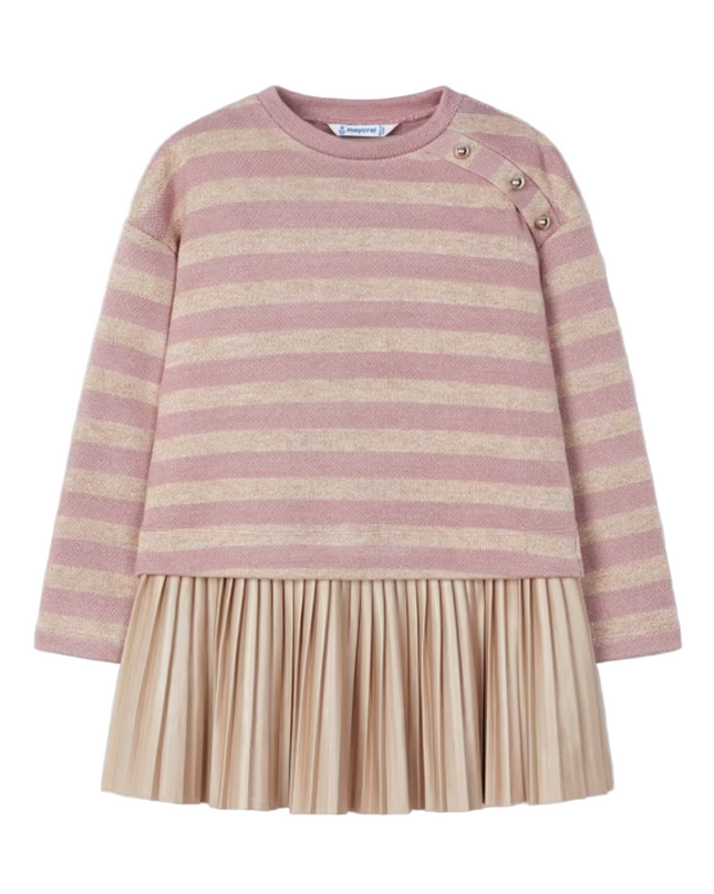 Kids Atelier- Mayoral- Girl Sleeveless Dress with Striped Sweatshirt