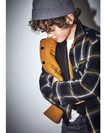 Kids Atelier-Mayoral-Boy Reversible Quilted Overshirt