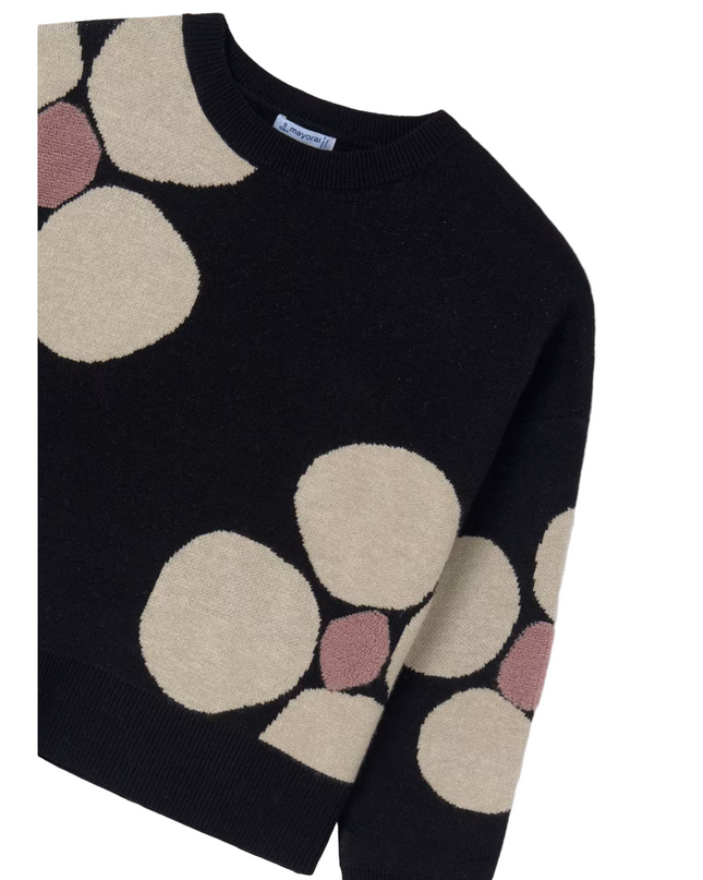 Kids Atelier-Mayoral-Girl Floral Sweater