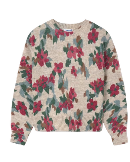 Kids Atelier- Mayoral- Girl Floral Print Sweater
