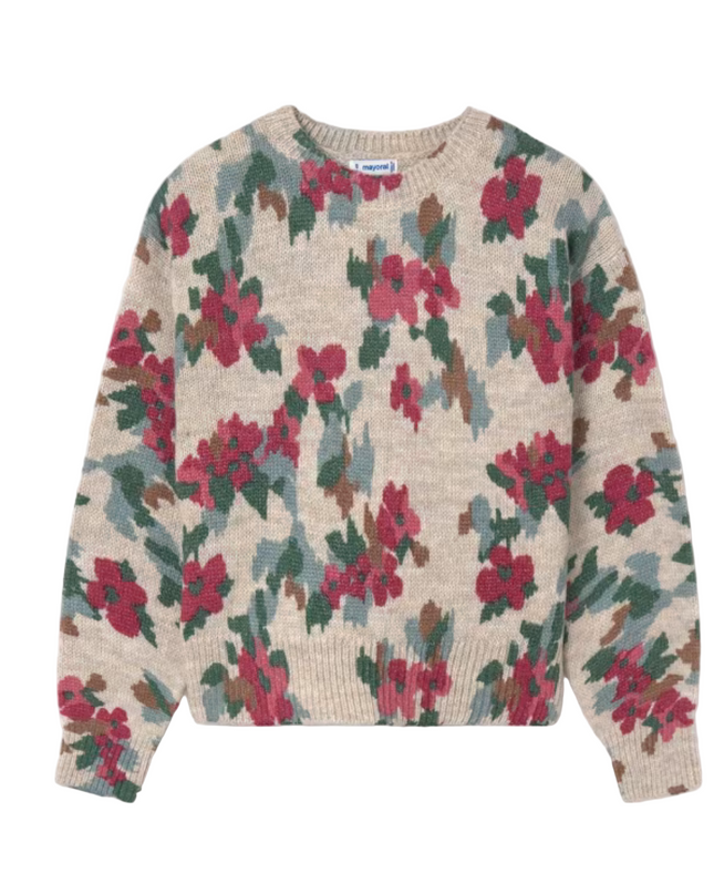Kids Atelier- Mayoral- Girl Floral Print Sweater