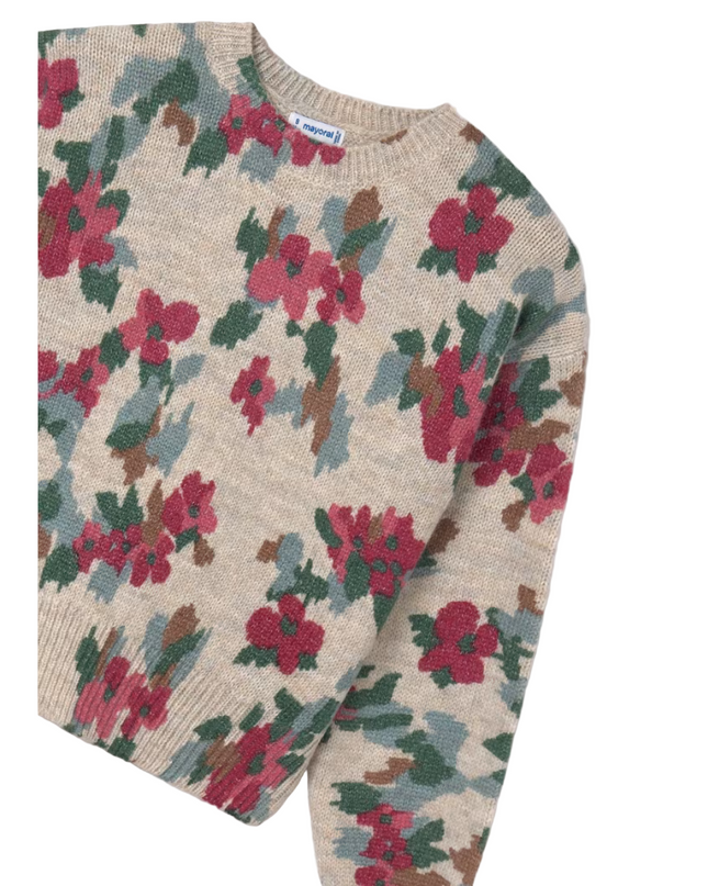 Kids Atelier- Mayoral- Girl Floral Print Sweater