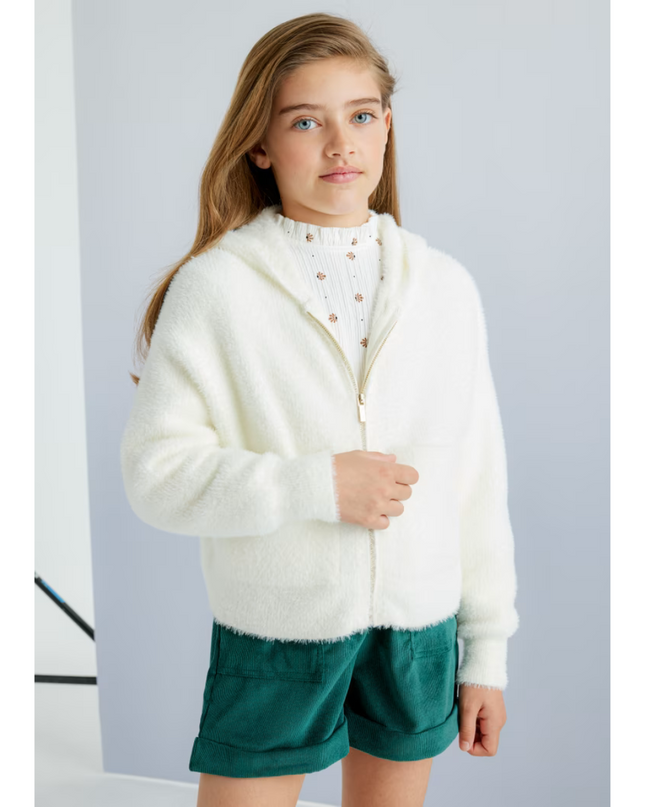 Kids Atelier-Mayoral-Girl Knit Zip Hoodie