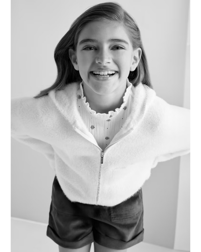 Kids Atelier-Mayoral-Girl Knit Zip Hoodie