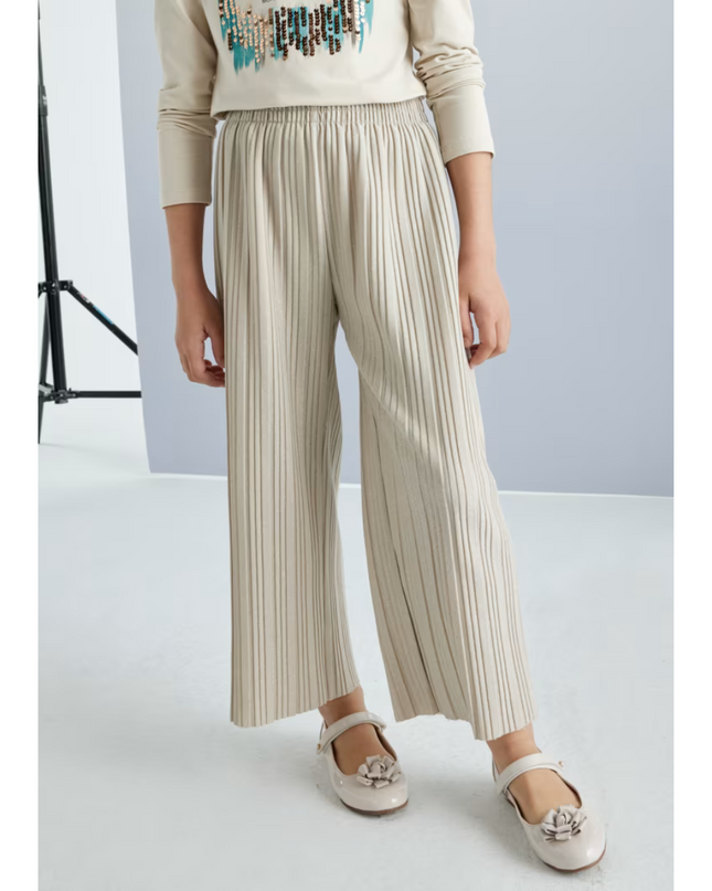 Kids Atelier-Mayoral-Girl Pleated Trousers