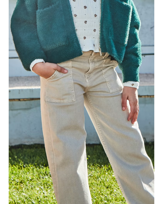 Kids Atelier-Mayoral-Girl Flared Twill Pants