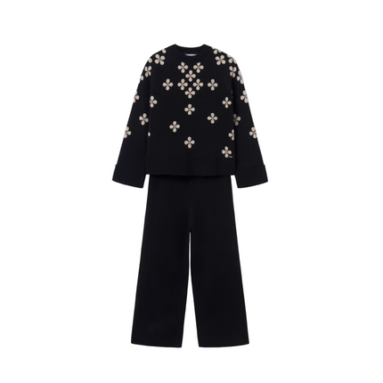 Kids Atelier-Mayoral-Girl Knit Sweater and Pants Set