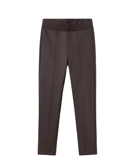 Kids Atelier-Mayoral-Girl Faux Leather Leggings