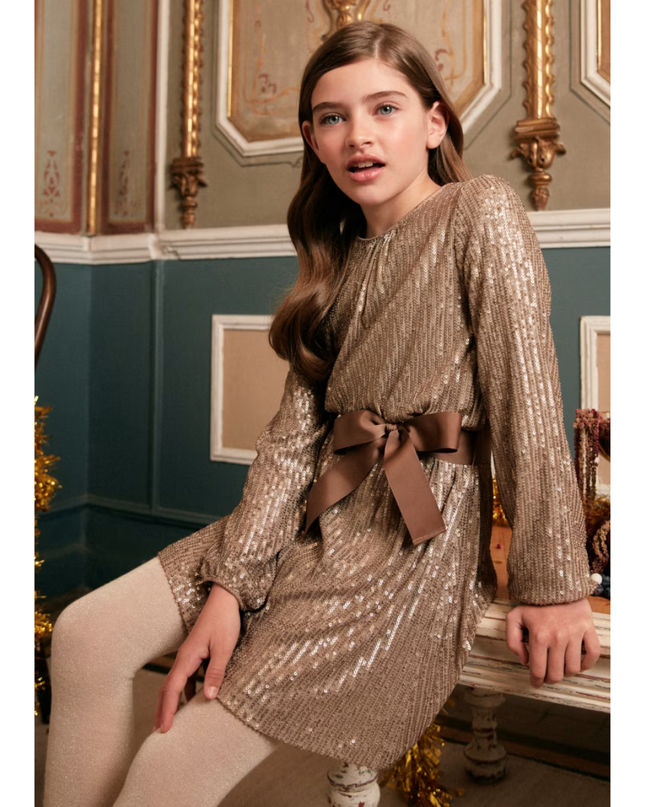 Kids Atelier-Mayoral-Girls' Sequin Dress