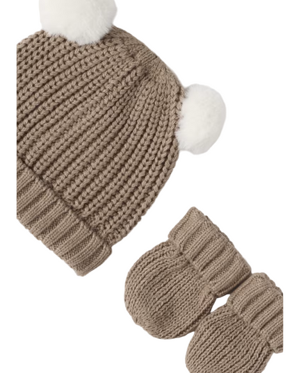 Kids Atelier-Mayoral-Newborn Tricot Hat and Mittens Set