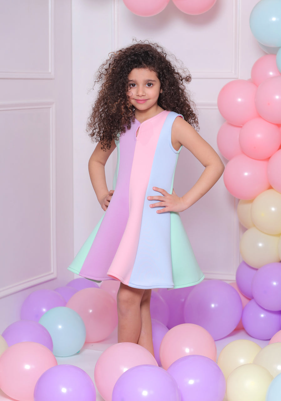 Multi Sophie Rainbow Striped Dress Multi Sophie Rainbow Striped Dress