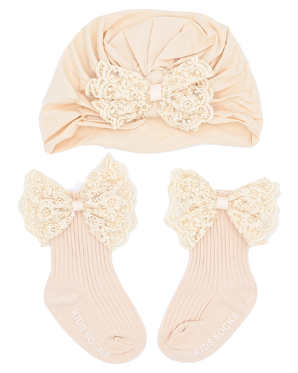 Beige Lace Bow Gift Set