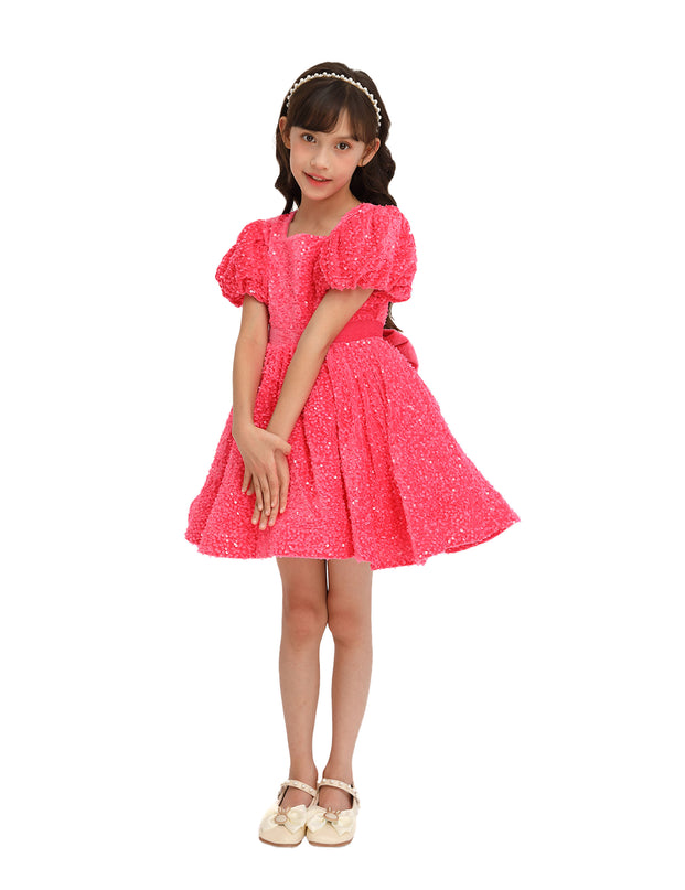 Fuchsia Sequin Ribbon Paraiso Dress