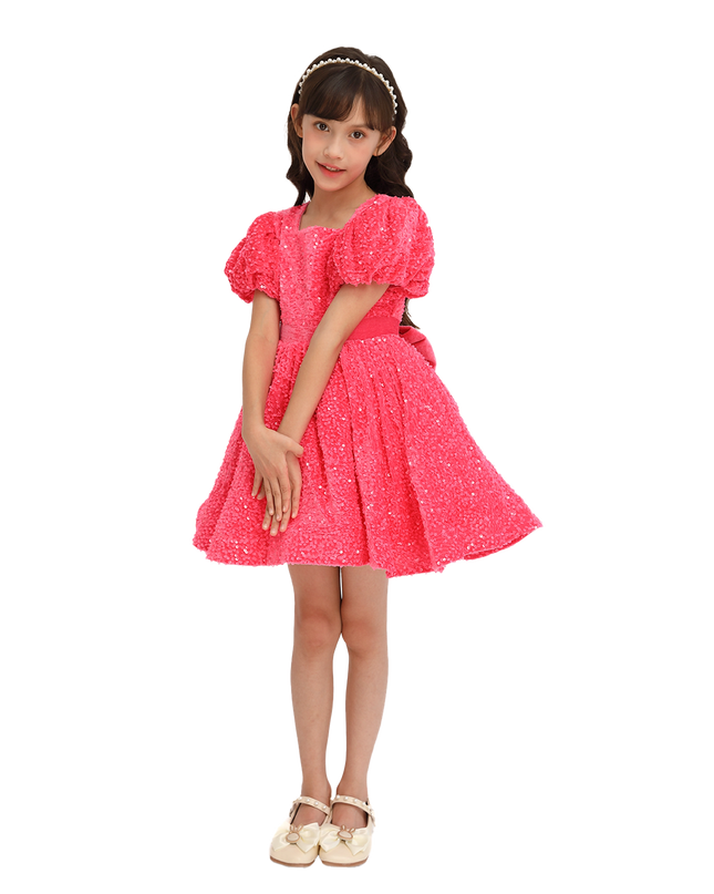Fuchsia Sequin Ribbon Paraiso Dress