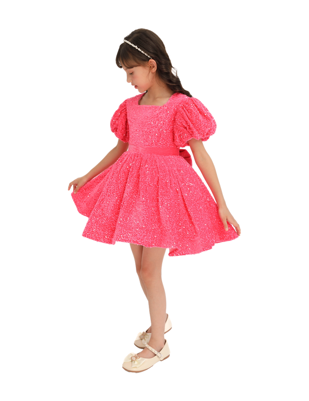 Fuchsia Sequin Ribbon Paraiso Dress