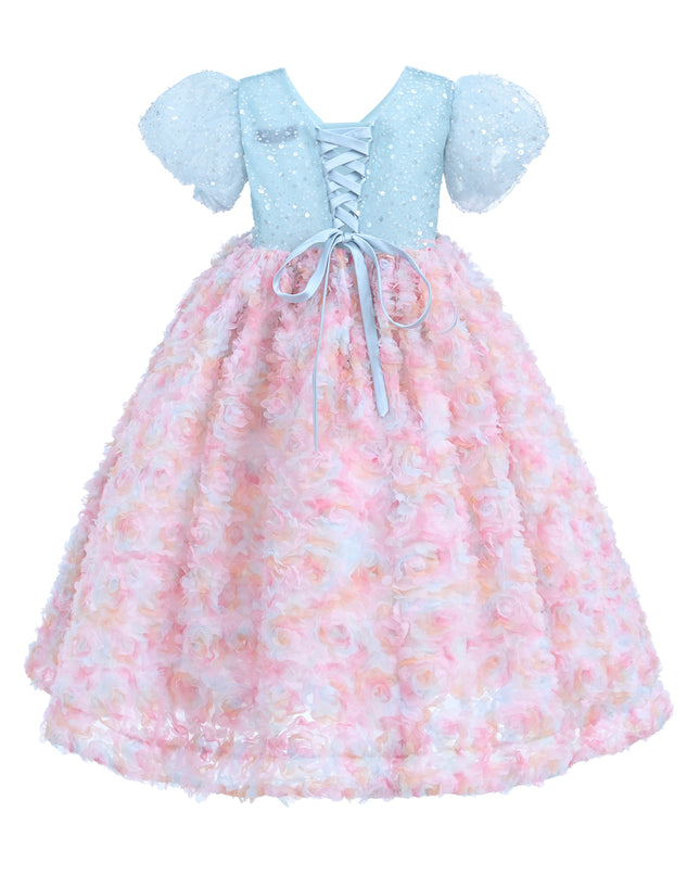 Blue Pastel Pink Floral Latona Dress