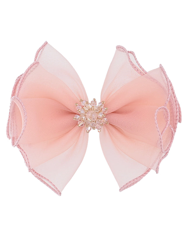 Multicolor Crystal Flower Bow Hairclip Set