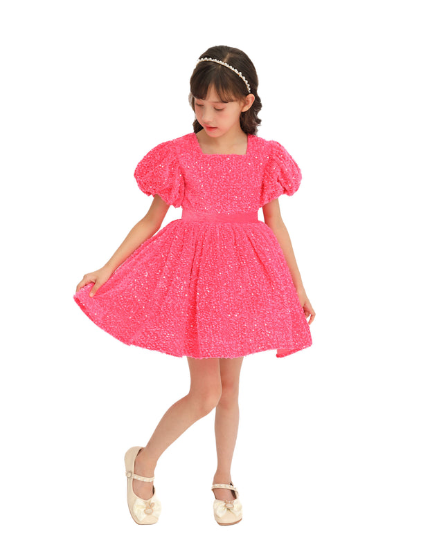 Fuchsia Sequin Ribbon Paraiso Dress