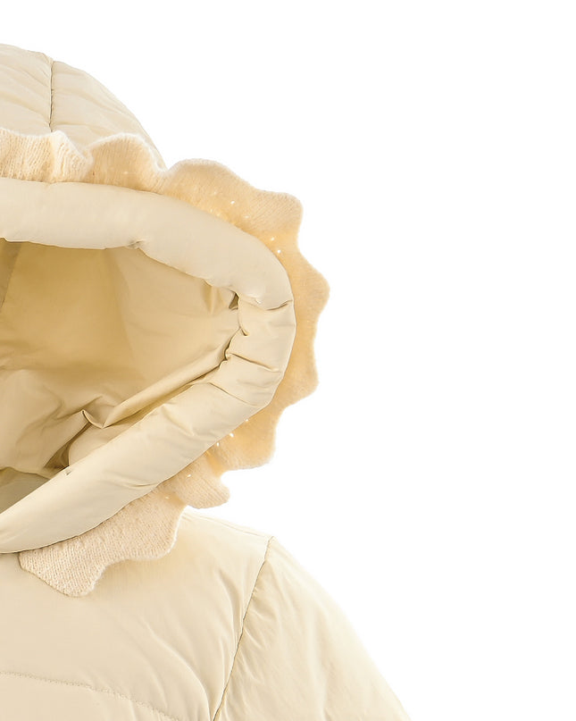 kids atelier mimitutu Beige Ruffle-Hood Coat with Matching Scarf