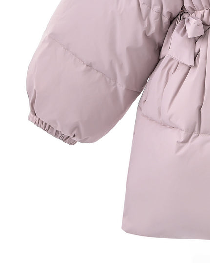 kids atelier mimitutu purple Ruffle-Hood Coat with Matching Scarf