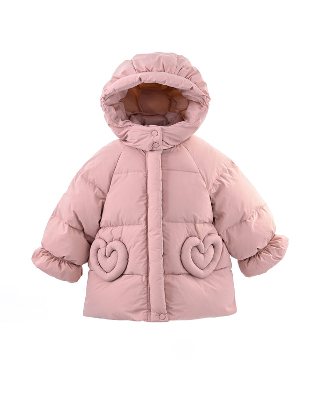 kids atelier mimi tutu pink Glow Heart-Pocket Puffer Jacket
