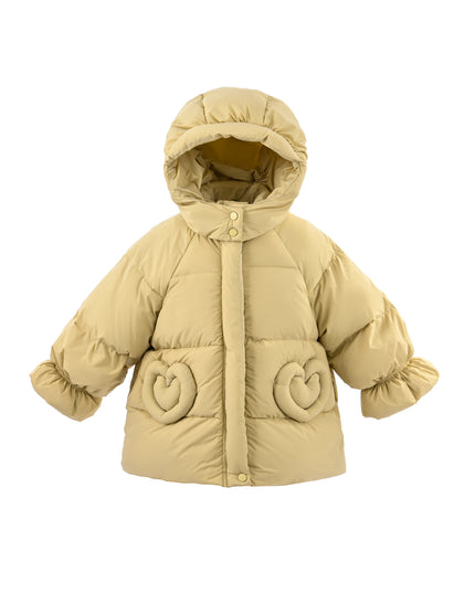 kids atelier mimi tutu Yellow Glow Heart-Pocket Puffer Jacket