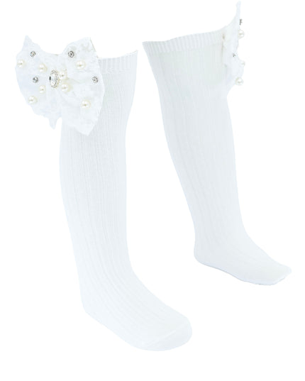 kidsatelier-mimitutu-Pearl-Ribbon-Rhinestone-Bow-Socks