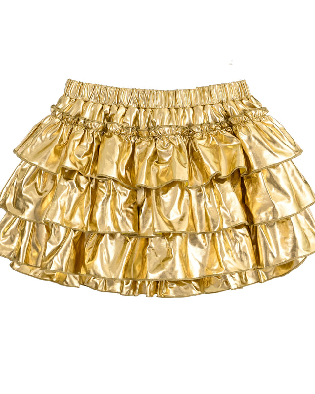 kids atelier mimi tutu Gold Tiered Mini Skirt