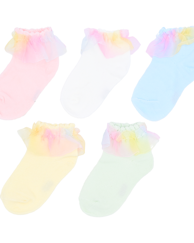 kidsatelier-mimitutu-Rainbow-Ruffle-Cotton-Socks-Set