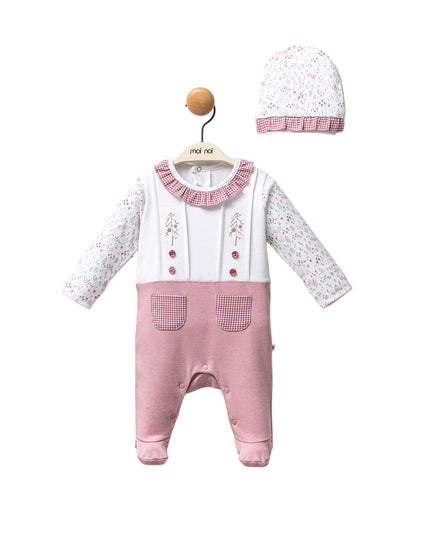 Kids Atelier-Moi Moi-Mauve Gingham Flower One-Piece Se