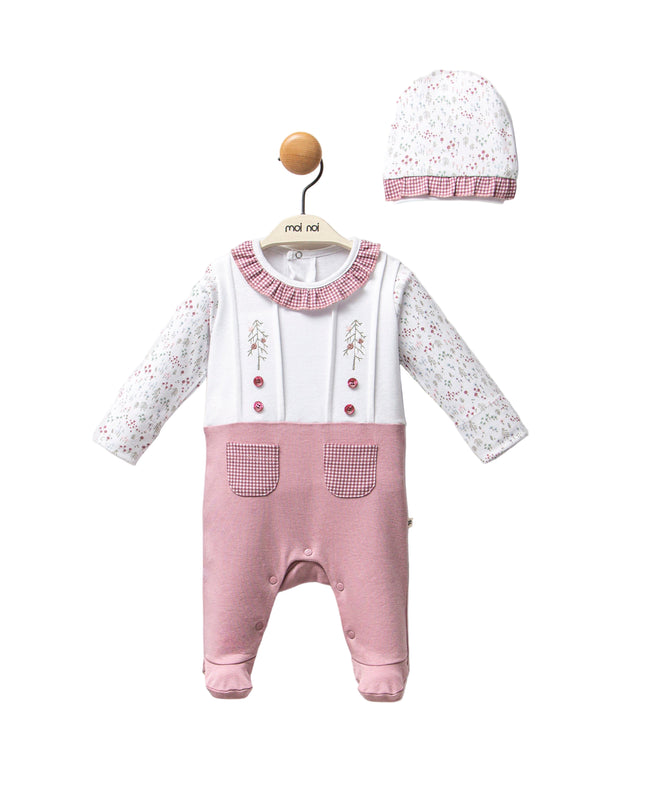 Kids Atelier-Moi Moi-Mauve Gingham Flower One-Piece Se