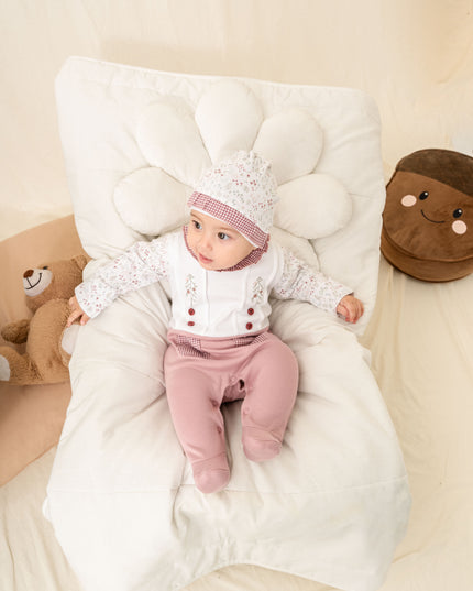 Kids Atelier-Moi Moi-Mauve Gingham Flower One-Piece Se