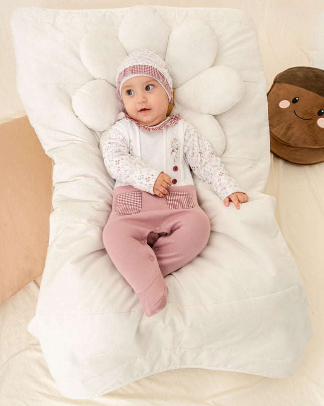 Kids Atelier-Moi Moi-Mauve Gingham Flower One-Piece Se