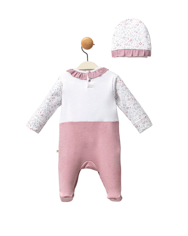 Kids Atelier-Moi Moi-Mauve Gingham Flower One-Piece Se