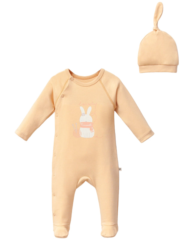 Kids Atelier-Moi Moi-Tangerine Lovely Bunny One-Piece Set