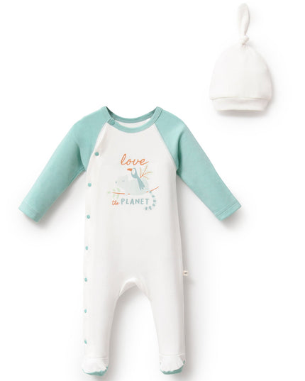 Kids Atelier-Moi Moi-Teal Love The Planet One-Piece Set