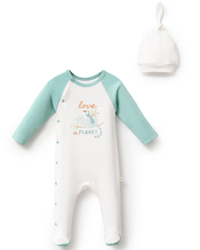 Kids Atelier-Moi Moi-Teal Love The Planet One-Piece Set