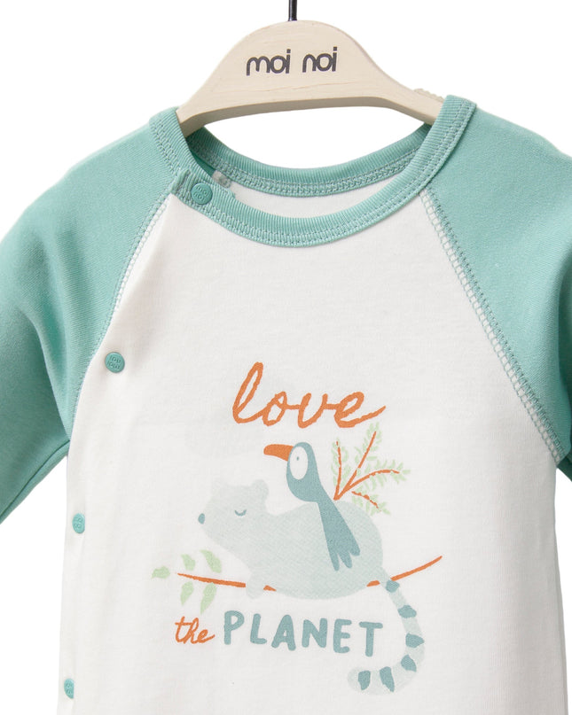 Kids Atelier-Moi Moi-Teal Love The Planet One-Piece Set