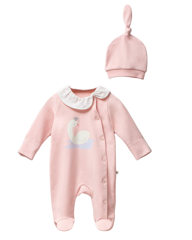 Kids Atelier-Moi Moi-Pink Swan One-Piece Set