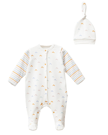Kids Atelier-Moi Moi-Multicolor Zigzag One-Piece Set