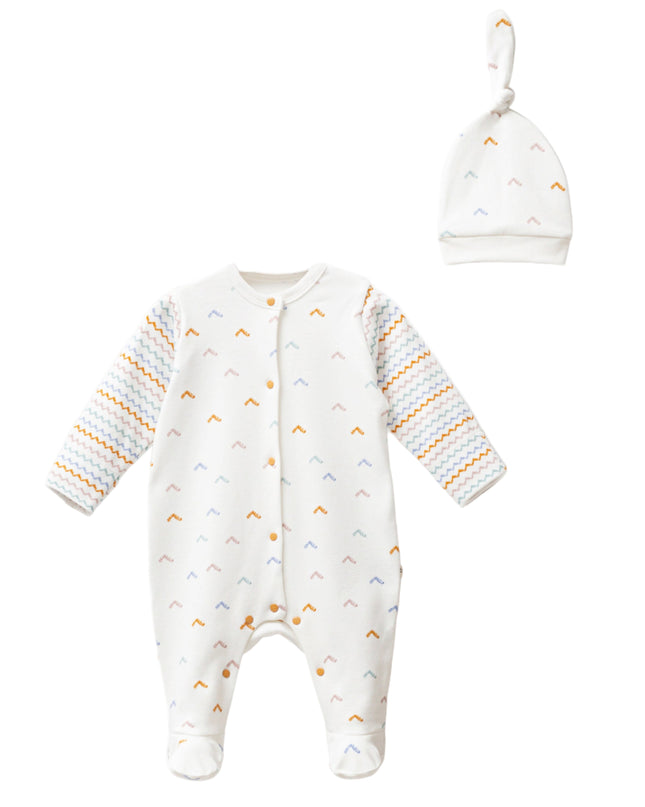 Kids Atelier-Moi Moi-Multicolor Zigzag One-Piece Set